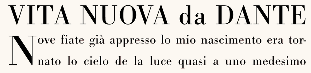 Teksta specimeno de Bodonia tiparo (atentu la literon «N»)